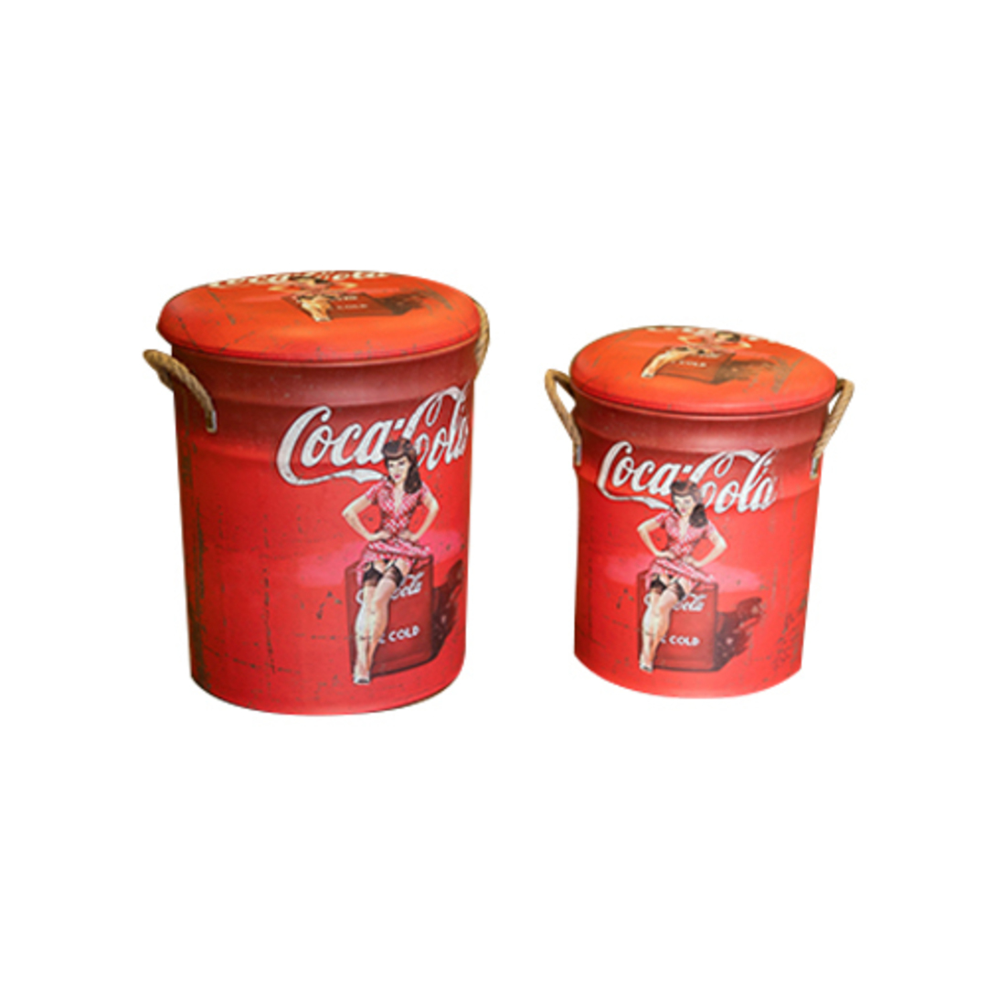 Storage Stools Coca Cola Retro - Set of 2 image 0